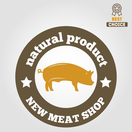 Vintage labels, emblem templates of butchery meat shopのイラスト素材