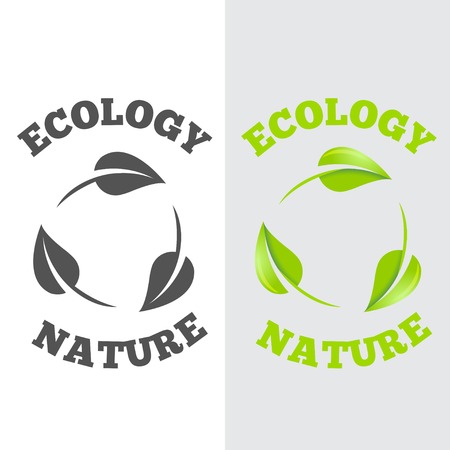 Logo or logotype elements with leafs for web, business or natureのイラスト素材