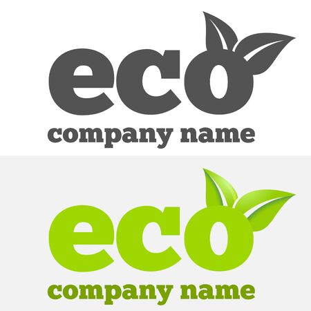 Logo or logotype elements with leafs for web, business or natureのイラスト素材