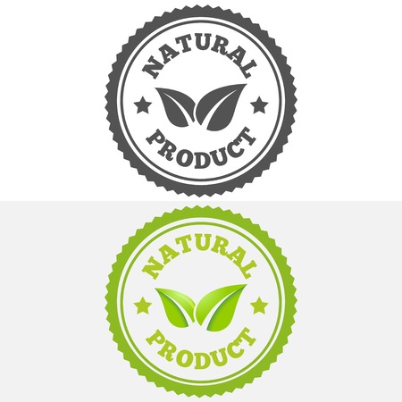 Logo or logotype elements with leafs for web, business or natural productsのイラスト素材