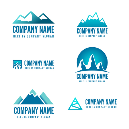 Logo or logotype elements with mountains for web, business or other projectsのイラスト素材