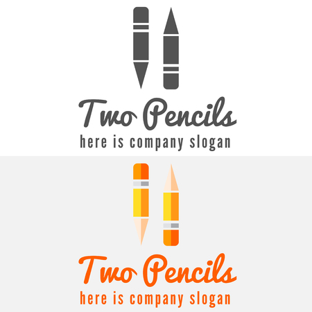 Logo or logotype elements with pencil for web, business or other projectsのイラスト素材