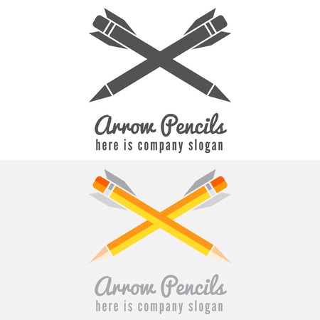 Logo or logotype elements with pencil for web, business or other projectsのイラスト素材