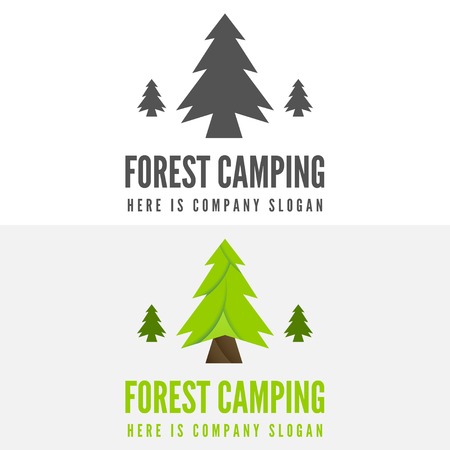 Modern camp logo and logotype elements for camping, web, business or other projectsのイラスト素材
