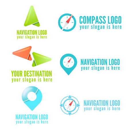 Set of logo or logotype elements for navigation, map, web, business compass and other designのイラスト素材