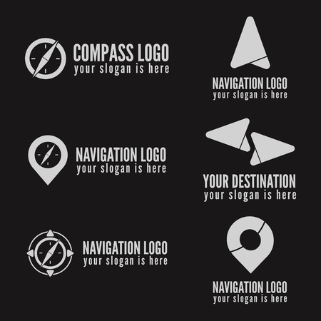 Set of logo or logotype elements for navigation, map, web, business compass and other designのイラスト素材