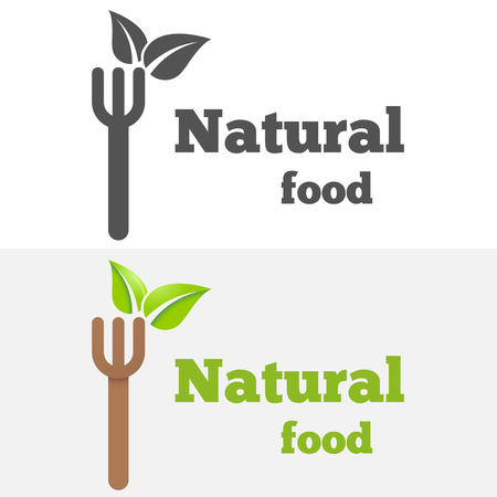 Set of logo and logotype elements with leafs for web, business corporate identity and other designのイラスト素材