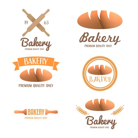 Set of logo and logotype elements for bakeryのイラスト素材