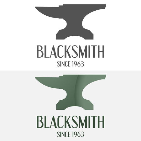 Set of logo and logotype elements for blacksmithのイラスト素材