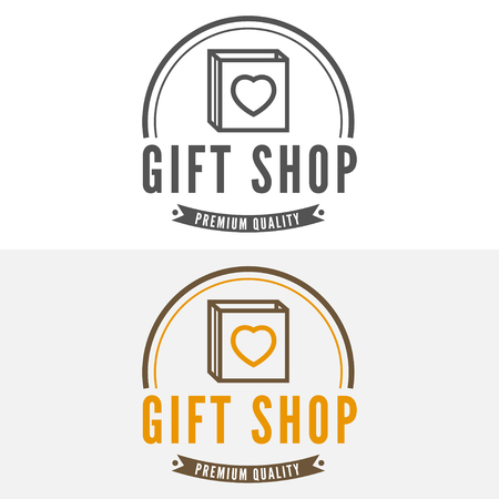 Vintage , label, badge and elements for gift shop, jewelry, corporate or companyのイラスト素材