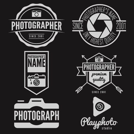 Set of logo or logotype elements for studio or photographerのイラスト素材