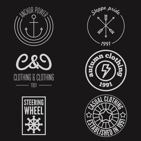 Set of logo or logotype elements for clothing and designのイラスト素材