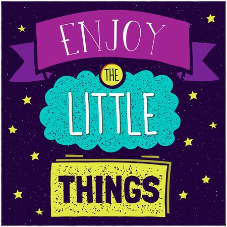 Vector design hipster illustration with phrase Enjoy the little thingsのイラスト素材