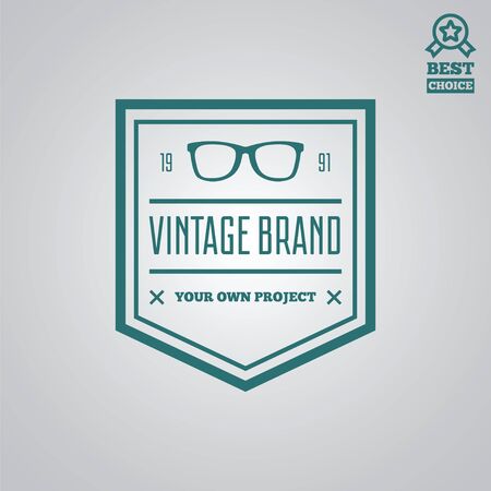 Vector logotype elements, label, badge and silhouette in vintage styleのイラスト素材