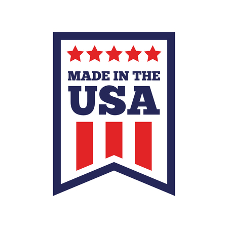 Vector set of made in the USA labels and badges on white backgroundのイラスト素材