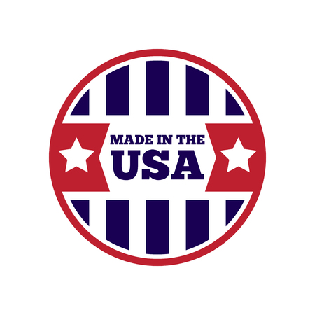 Vector set of made in the USA labels and badges on white backgroundのイラスト素材