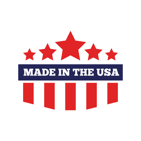 Vector label, logo, badge or sign made in USAのイラスト素材