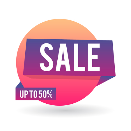 Modern geometric gradient sale banner.のイラスト素材