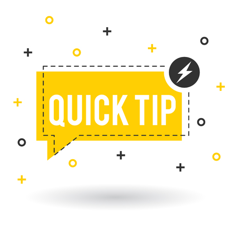 Yellow quick tips logo, icon or symbol with graphic elements suitable for web or documents. Vector illustration flat styleのイラスト素材