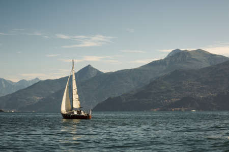 Boat on Lake Comoの写真素材