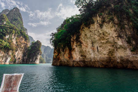 Blue lake in Chiewlarn Surat Thani Thailand. Beautiful of nature and calm