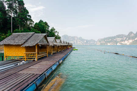 Blue lake in Chiewlarn Surat Thani Thailand. Beautiful of nature and calmの写真素材