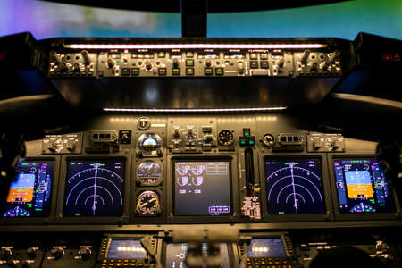 view from the cockpit to the runway