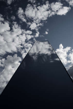 modern building bottom view sky background. reflection windowの写真素材
