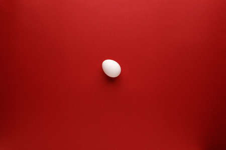 Happy Easter card. easter eggs with copy space for text. isolated on red background