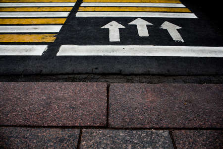 crosswalk on the road for safety when people walking cross the street, Crosswalk on the street for...