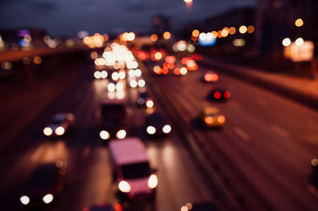 Evening traffic. The city lights. Motion blur.の写真素材