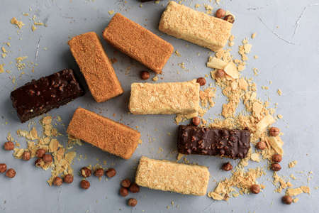 mini cake Napoleon. assortment for a pastry shop.の写真素材