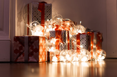 gifts for the new year are under the tree
