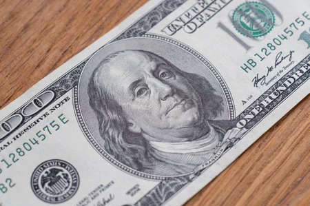 one hundred dollars close-up, finance and stock market.の写真素材