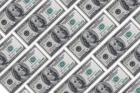 one hundred dollars close-up, finance and stock market.の写真素材