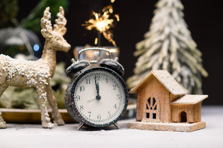 Happy New Year. Christmas and New Year holidays background, winter seasonの写真素材