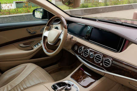 luxury white interior of a premium car