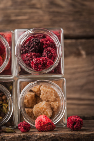 Set for mulled wine on a wooden table verticalの写真素材