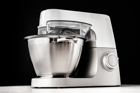 Food processor on the black background horizontalの写真素材