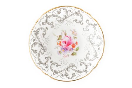 China plate on the white backgroundの写真素材