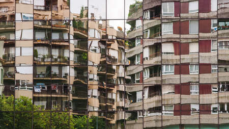 Reflection in the windows of another buildingの写真素材