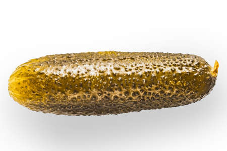 Pickled cucumber on the white backgroundの写真素材
