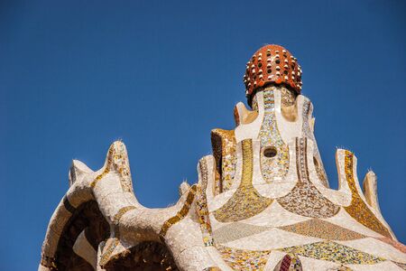 Architecture of Barcelona on the blue skyの写真素材