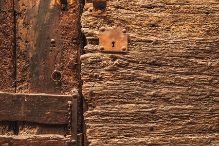 Fragment of old wooden doorの写真素材