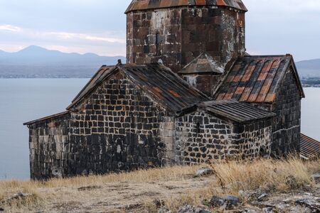 Fragment of the monastery of Sevanavank in Armeniaの写真素材