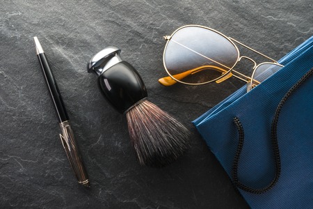 Black Friday, sale, gifts glasses, shaving brush and pen