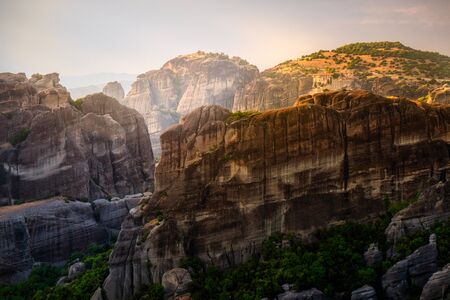 Mountain in the sun in Greece close up horizontalの写真素材