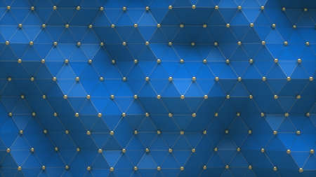 Abstract embossed background with golden beads 3D image horizontal