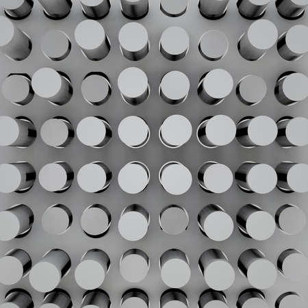 Abstract image of a mechanism from cylinders 3D image square