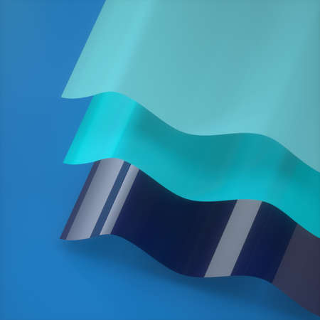 Abstract image of a surface in the form of a wave 3D image squareの写真素材